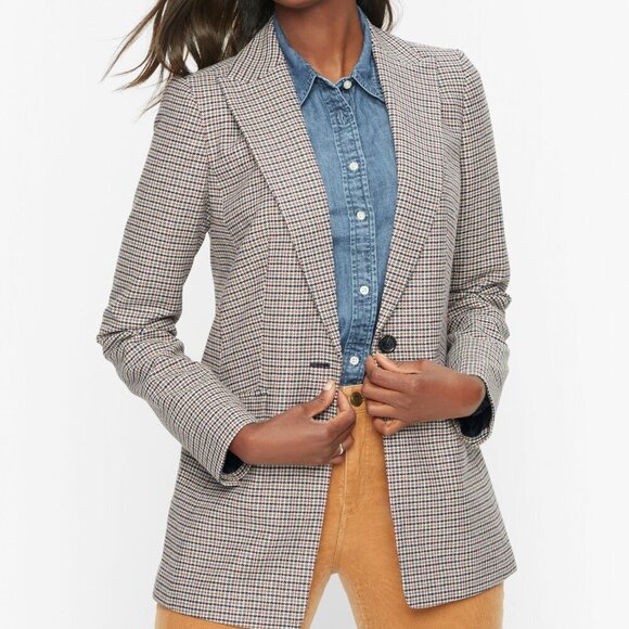 Talbots Jackets & Blazers - Talbots Houndstooth Wool Blend Woven From Italy Blazer Preppy Academia 14